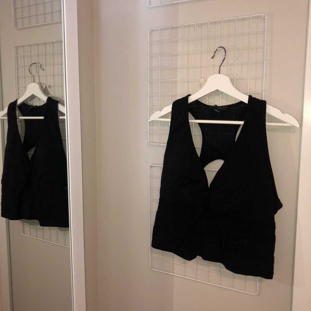 Black Mesh Cropped Sports Bra Plus Size